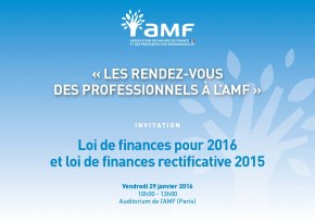 2ème édition des RDV des professionnels à l'AMF - "Présentation de la loi de finances 2016"