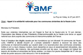 Appel à la solidarité nationale pour les communes sinistrées de la Haute-Loire