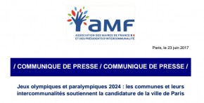 Jeux olympiques et paralympiques 2024 : les communes et leurs  intercommunalités soutiennent la candidature de la ville de Paris