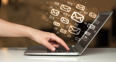 Concept of sending e-mails from your computer