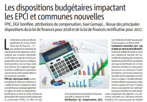Les dispositions budgétaires impactant les EPCI et communes nouvelles
